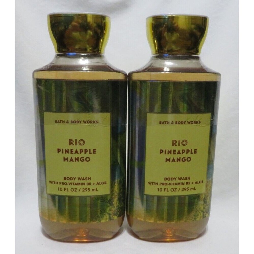 RIO PINEAPPLE MANGO Bath & Body Works Body Wash 10 fl oz x 2